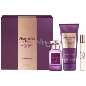 Abercrombie & Fitch Authentic Night Woman perfumed water for women 100 ml + body lotion 200 ml + perfumed water 15 ml, gift set