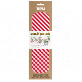 Apli Cut & Patch paper for napkin technique Red and white stripes 30 x 50 cm 3 pieces