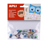 Apli Movable eyes self-adhesive colored oval 40 pieces, 13059