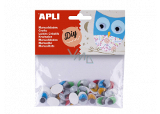 Apli Movable eyes self-adhesive colored oval 40 pieces, 13059