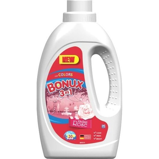 Bonux Color Radiant Rose 3 in 1 liquid washing gel for colored laundry 20 doses 1.1 l