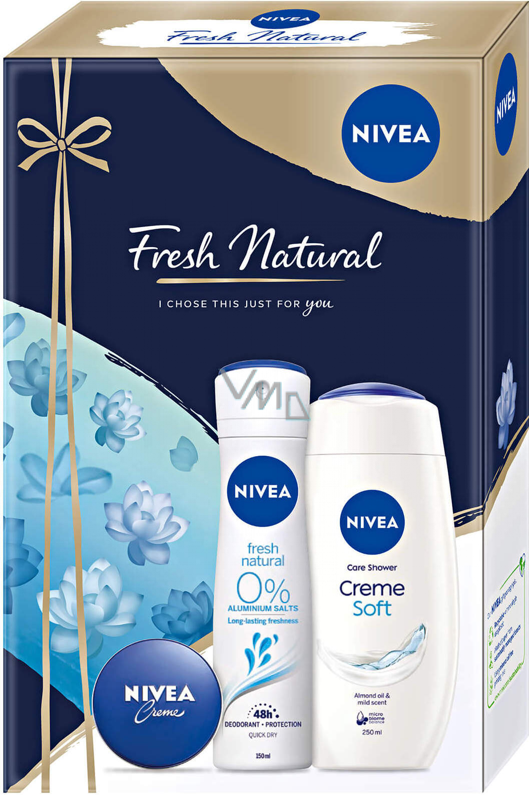 Nivea Fresh Natural Creme Soft shower gel 250 ml + deodorant spray 150 ml + cream 30 ml