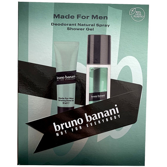 Bruno Banani Made perfumed deodorant glass for men 75 ml + shower gel 50 ml, gift set for men