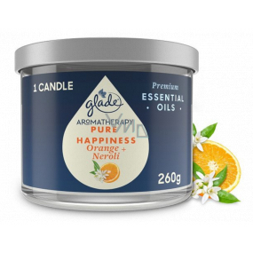 Glade Aromatherapy Pure Happiness Orange + Neroli scented large candle in glass, burning time 60 h 260 g