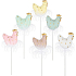 Hen with feathers 6 cm + skewers, various colours 1 piece