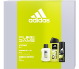 Adidas Pure Game aftershave 100 ml + deodorant spray 150 ml + shower gel 250 ml, cosmetic set for men