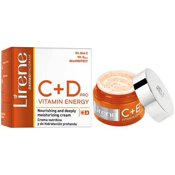 Lirene C+D Vitamin Energy deeply moisturizing and nourishing cream for all skin types 50 ml