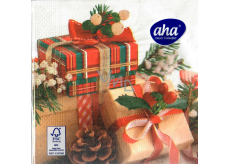 Aha Paper napkins 3 layers 33 x 33 cm 20 pieces Christmas gifts, cone