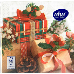 Aha Paper napkins 3 layers 33 x 33 cm 20 pieces Christmas gifts, cone