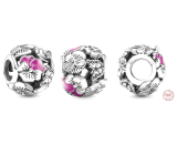 Sterling silver 925 Floral charm bead bracelet nature