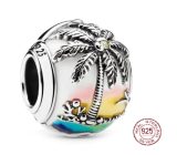 Sterling silver 925 Summer vacation - sunset, travel bracelet bead