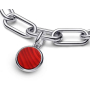 Charm Sterling Silver 925 Mini Locket Red Imitation Agate, Bracelet Pendant Symbol