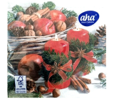 Aha Paper Napkins 3-ply 33 x 33 cm 20 pieces Red candles, apples, and cinnamon