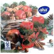 Aha Paper Napkins 3-ply 33 x 33 cm 20 pieces Red candles, apples, and cinnamon