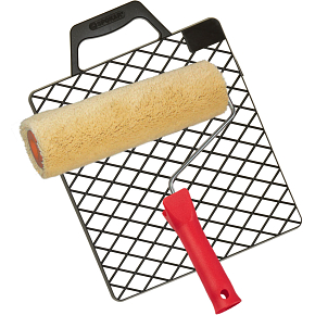 Spokar Uni Plyš Yellow-Green Universal Painting Roller with Handle and Grid, 240 mm