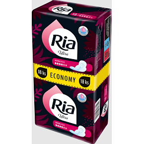 Ria Women's Pads Ultra Normal Duopack, 18 pcs