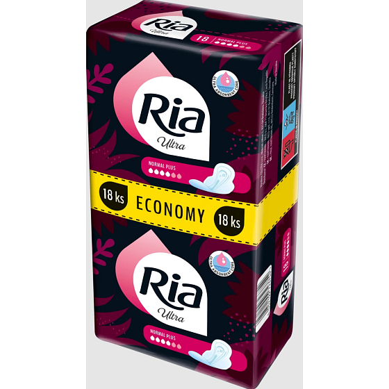 Ria Women's Ultra Normal Pads Duopack, 18 pcs