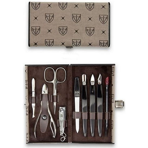 Kellermann 3 Swords Luxury Manicure 9 Piece Textile Textile Case 7027 FN