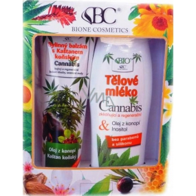 Bione Cosmetics Cannabis herbal balm with Horse Chestnut 300 ml + regenerating body lotion 500 ml, gift set