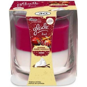 Glade by Brise 2in1 Cozy Apple & Cinnamon and Cream scented candle in glass, burning time up to 30 hours 135 g