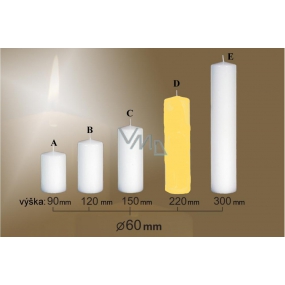 Lima Candle smooth yellow cylinder 60 x 220 mm 1 piece