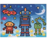 Water painting with a brush Robots 20 x 15 cm