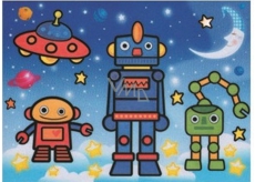 Water painting with a brush Robots 20 x 15 cm