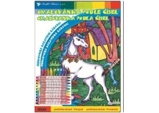 Coloring book by numbers with 10 edges unicorn 29 x 24 cm