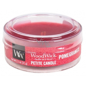 WoodWick Pomegranate - Pomegranate scented candle with wooden wick petite 31 g