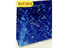 Nekupto Gift paper bag small 14 x 11 x 6,5 cm Blue hologram 122 40 THS