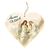 Bohemia Gifts Decorative wooden heart with the print Happy and Merry - Angels 13 cm
