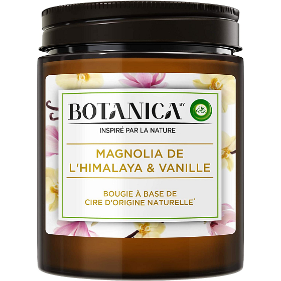 Air Wick Botanica Vanilla and Himalayan Magnolia Scented Candle Glass, Burn Time up to 40 Hours 205 g