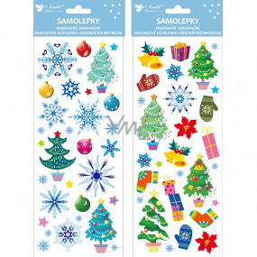 Colorful Christmas stickers with glitter 13 x 34.5 cm