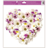 Window film without adhesive Heart of Flowers Daisies and Pansies 30 x 33.5 cm