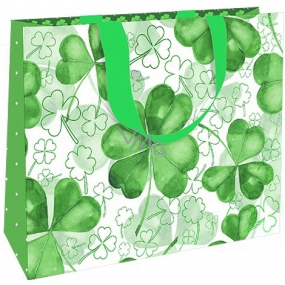 Nekupto Gift paper bag luxury 30 x 23 x 12 cm Four-leaf clover 2043 L - LFL
