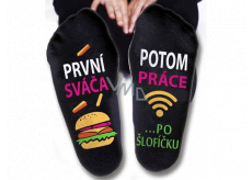Nekupto Family gifts with humor Socks First a candle, then work...on the nap, size 39-42