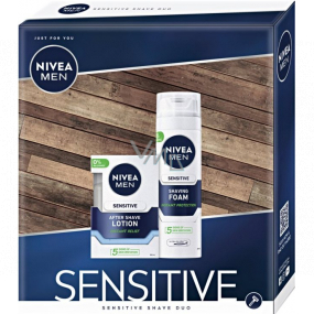 Nivea Men Sensitive aftershave 100 ml + shaving foam 200 ml, cosmetic set for men