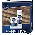Nivea Men Sensitive aftershave 100 ml + shaving foam 200 ml, cosmetic set for men
