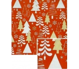 Nekupto Gift wrapping paper Christmas 70 x 200 cm Red white, gold trees