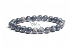 Labradorite black bracelet elastic natural stone, ball 8 mm / 16-17 cm, stone of transformation