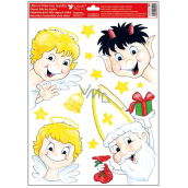 Window film without glue St. Nicholas, angels, devil 30 x 42 cm
