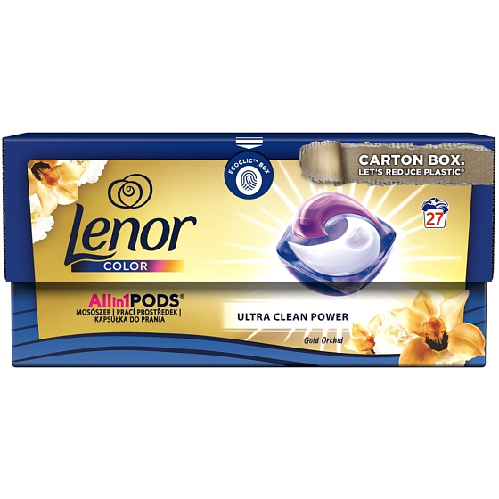 Lenor All in 1 Pods Color Gold Orchid gel capsules for washing coloured laundry 27 pieces 642,6 g