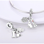Sterling silver 925 I love my dog, 3in1 pet bracelet pendant