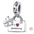 Charm Sterling silver 925 Chic style - handbag with bow - I love shopping, bracelet charm, interests