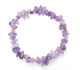 Amethyst Lavender bracelet elastic chopped natural stone 19 cm, stone of kings and bishops