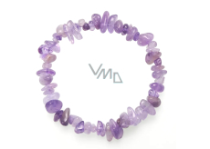 Amethyst Lavender bracelet elastic chopped natural stone 19 cm, stone of kings and bishops