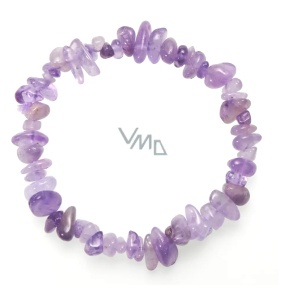 Amethyst Lavender bracelet elastic chopped natural stone 19 cm, stone of kings and bishops