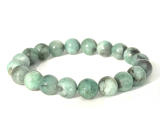 Emerald bracelet natural stone, ball 9 - 9,8 mm / 16 - 17 cm, truth - love - happiness - prosperity - creativity