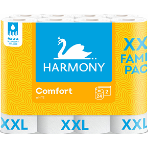 Harmony Comfort XXL 2-ply toilet paper, 24 rolls, 18.2 m roll