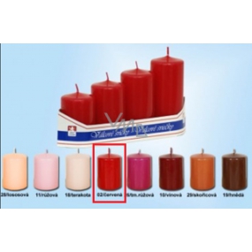 Lima Pyramid candle smooth red cylinder diameter 40 mm 4 pieces